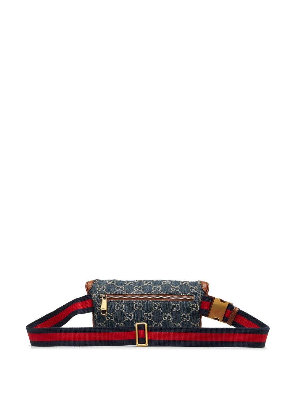 Gucci Pre-Owned GG denim Web strap belt bag - Blauw