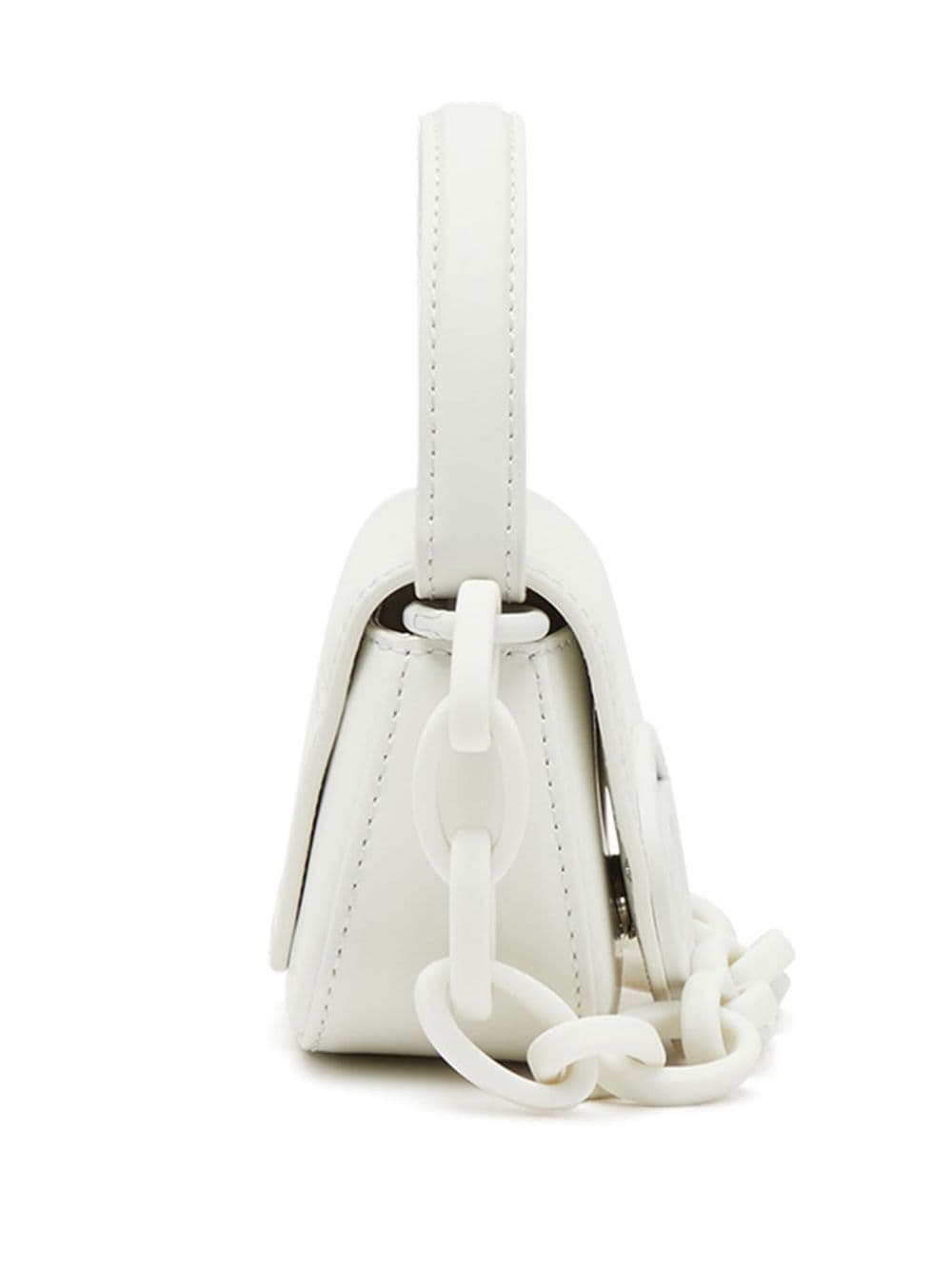 Shop Diesel 1dr Iconic Leather Crossbody Bag In White