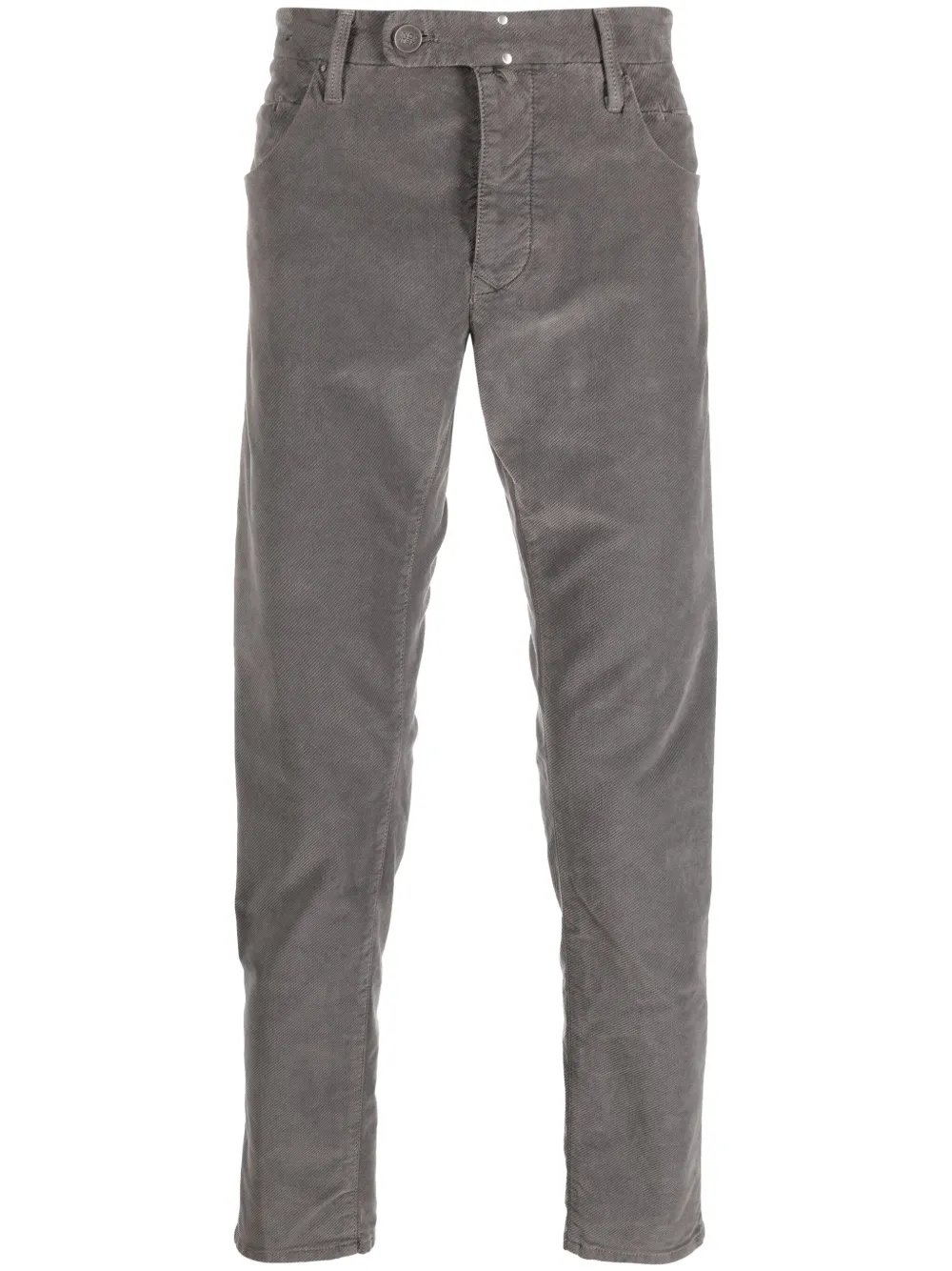 INCOTEX COTTON SLIM-CUT TROUSERS