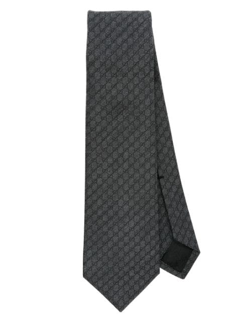 Gucci Interlocking G-jacquard silk blend tie