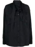 LEMAIRE neck-tie button-up shirt - Blue