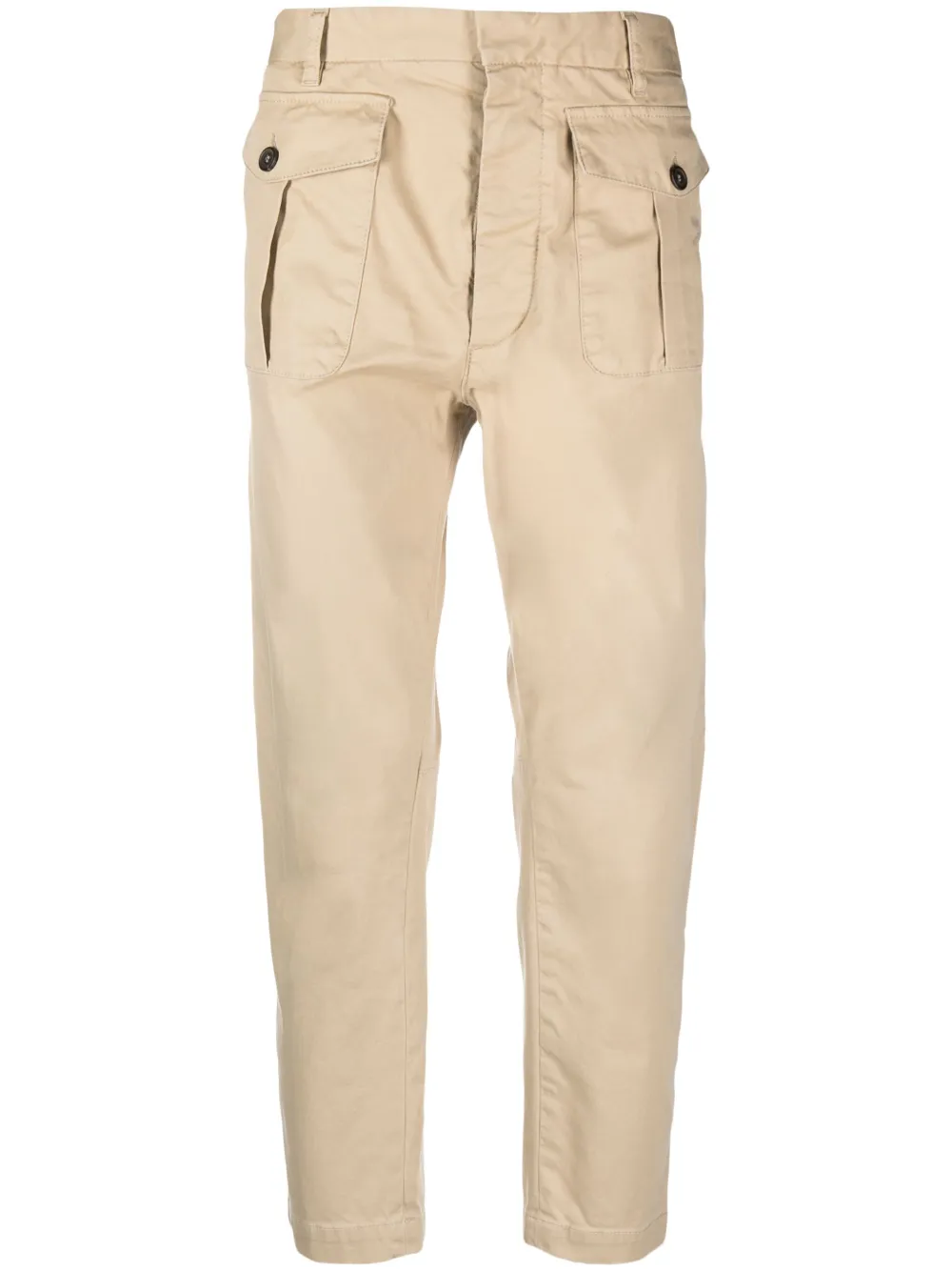 Dsquared2 Slim-cut Cotton Cargo Trousers In Brown