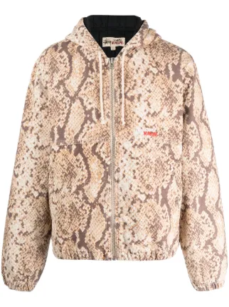 Stüssy python-print Hooded Zip Jacket - Farfetch