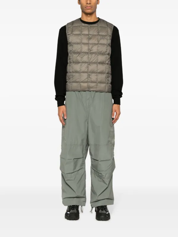 Gramicci logo-embroidered Padded Gilet Grey FARFETCH GE