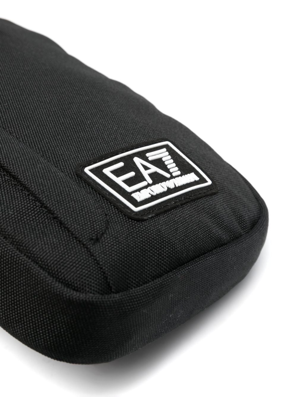 Shop Ea7 Logo-patch Canvas Crossbody Bag In 黑色