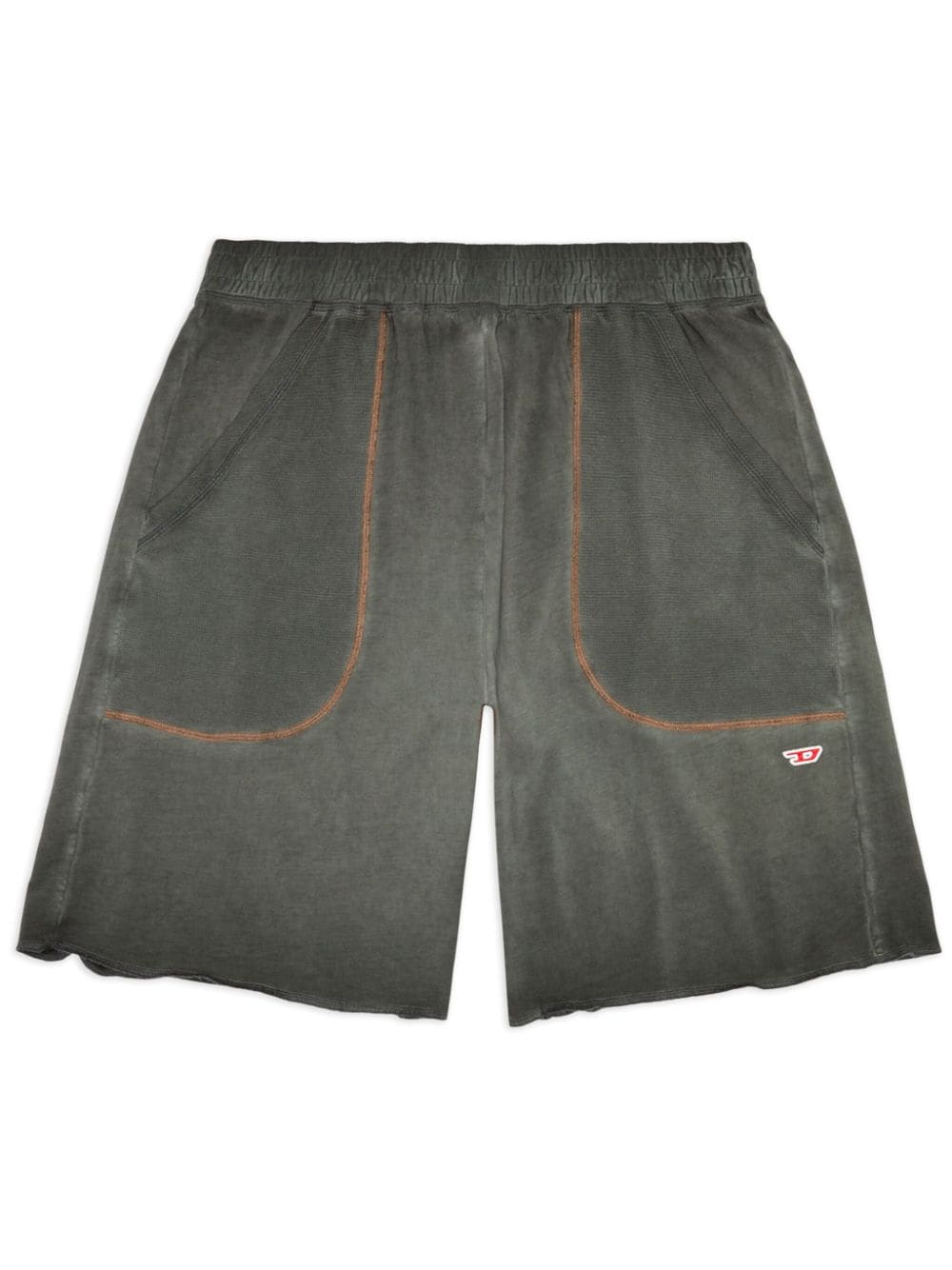 Diesel P-bask Faded-effect Cotton-jersey Shorts In Grey