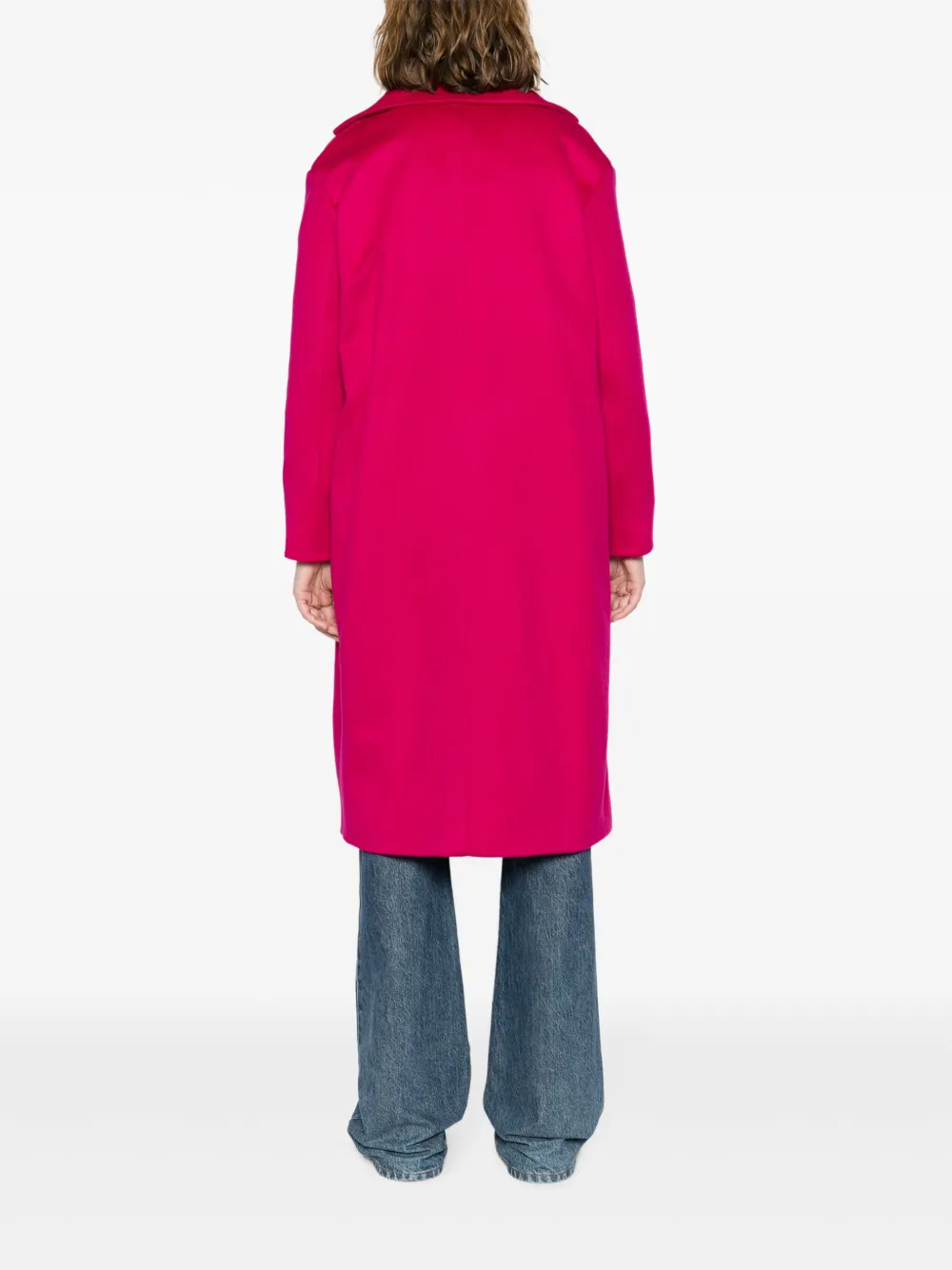 Herno Mantel met dubbele rij knopen Roze