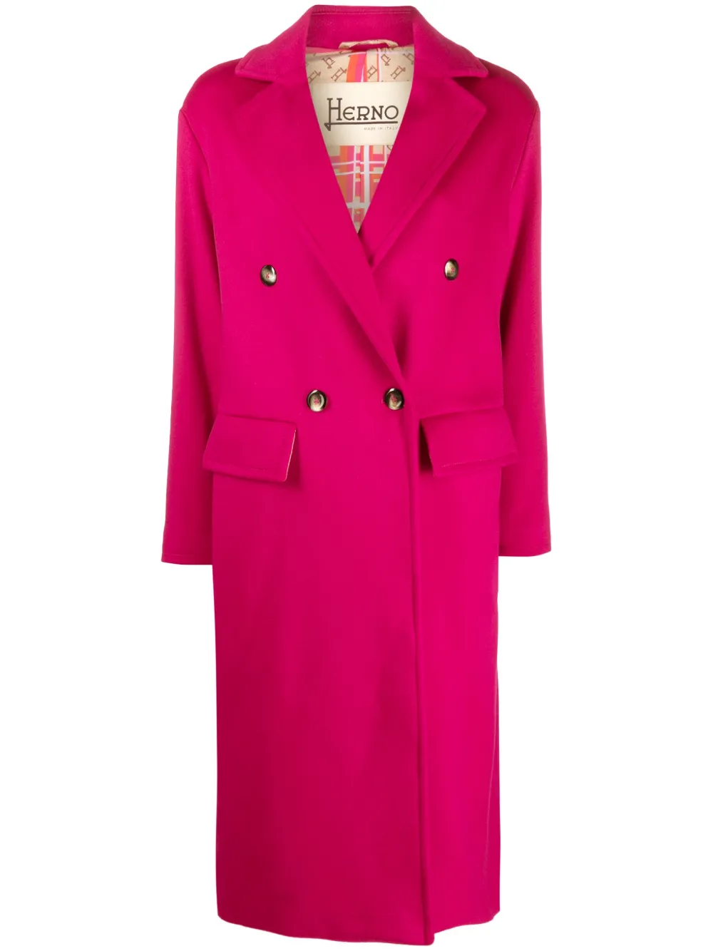 Herno double-breast virgin wool coat | Pink | Image 1