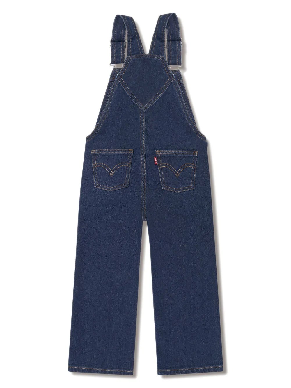 Levi's Kids contrast-stitching denim dungaree - Blauw