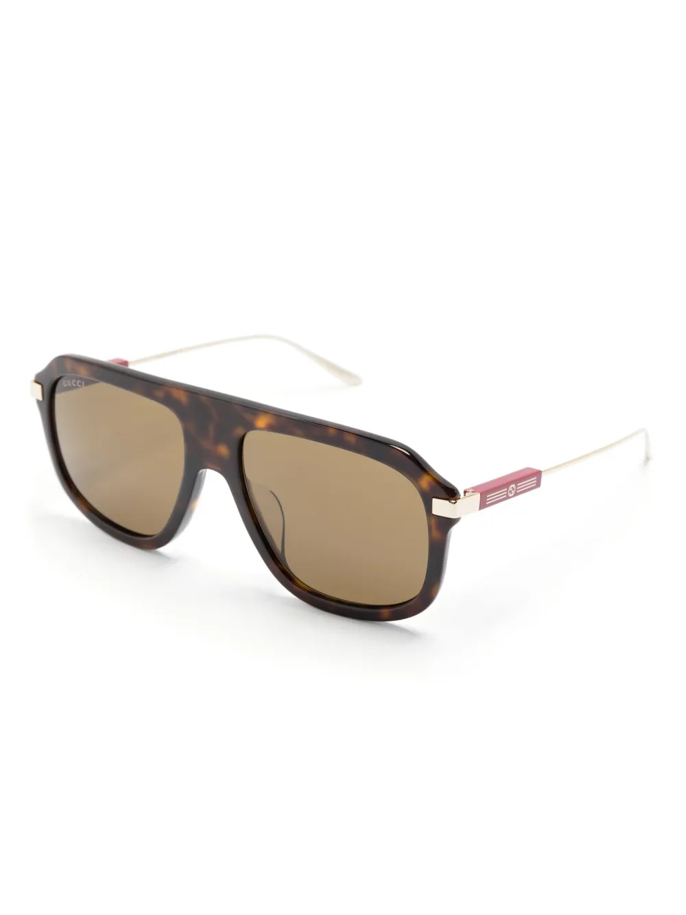 Gucci Eyewear tortoiseshell-effect pilot-frame sunglasses | Image 2