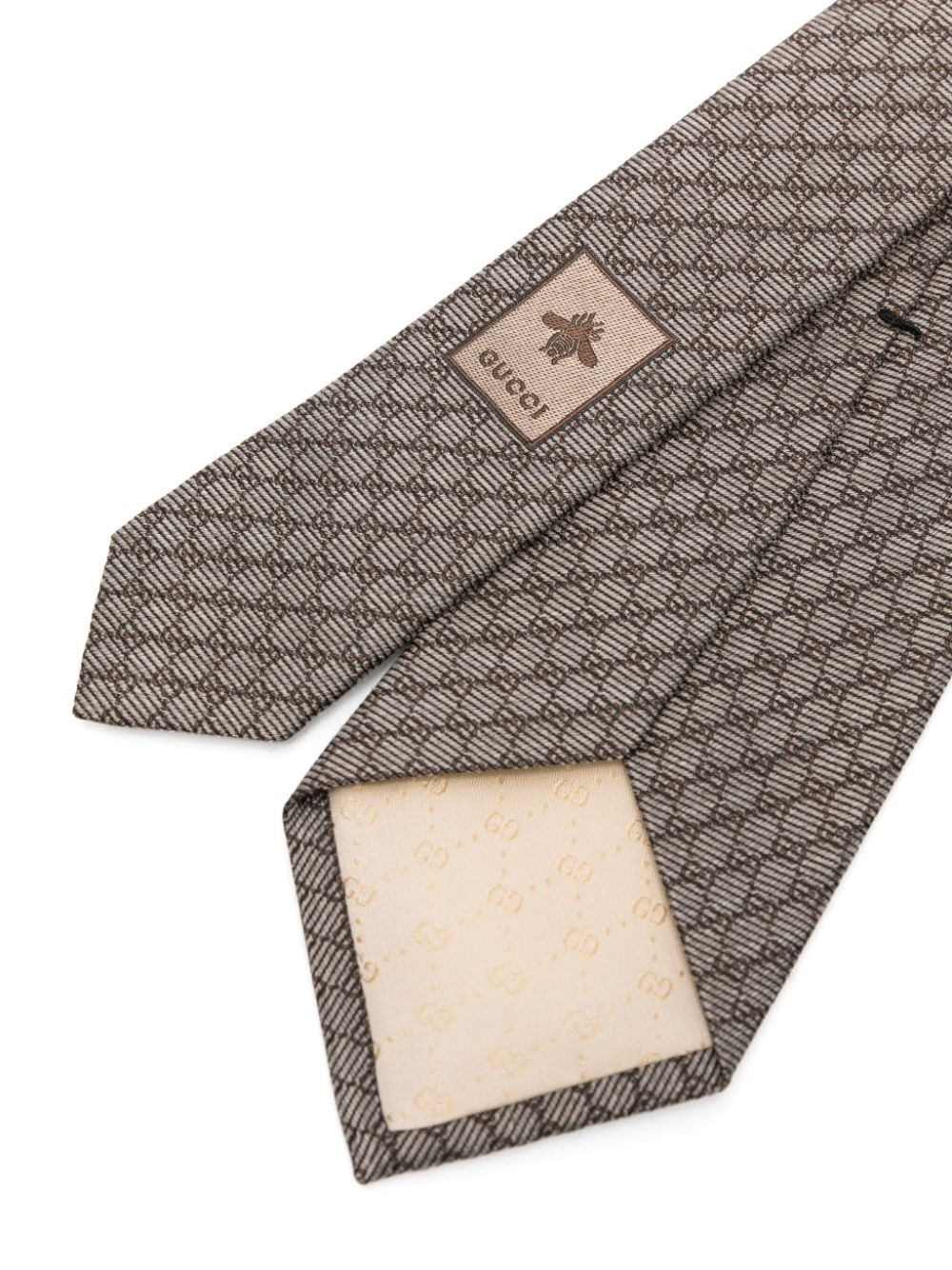 Gucci Stropdas met GG-jacquard van zijdeblend - Beige