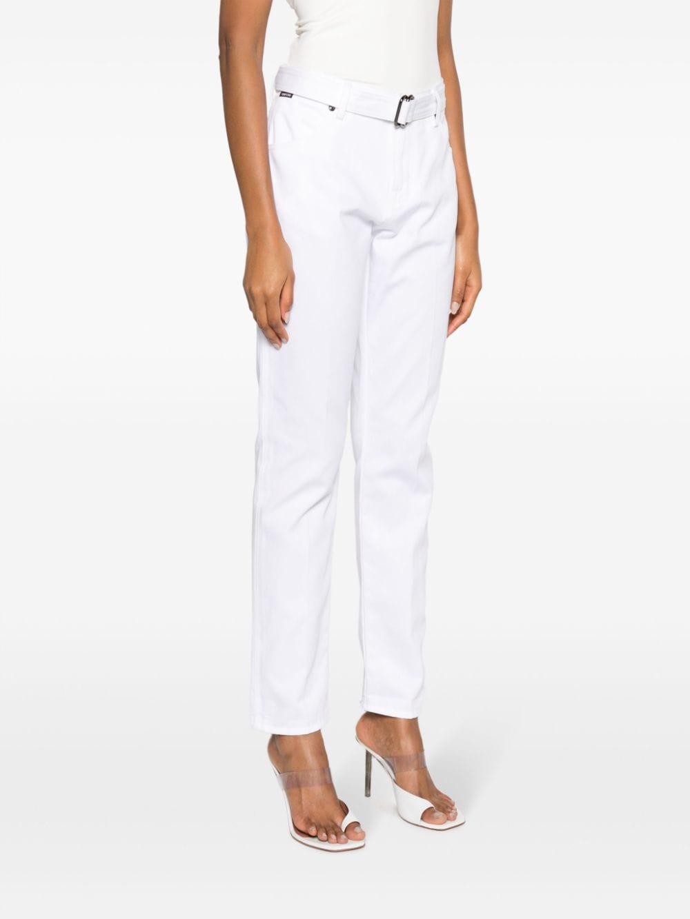 Shop Tom Ford Straight-leg Belted Trousers In White