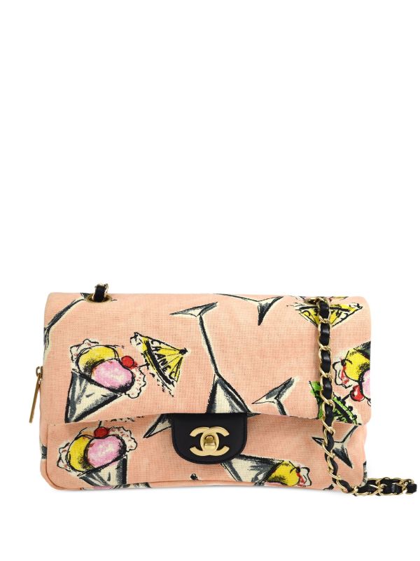 CHANEL Pre-Owned 2003 Classic Flap Ice Cream Print Shoulder Bag - Farfetch