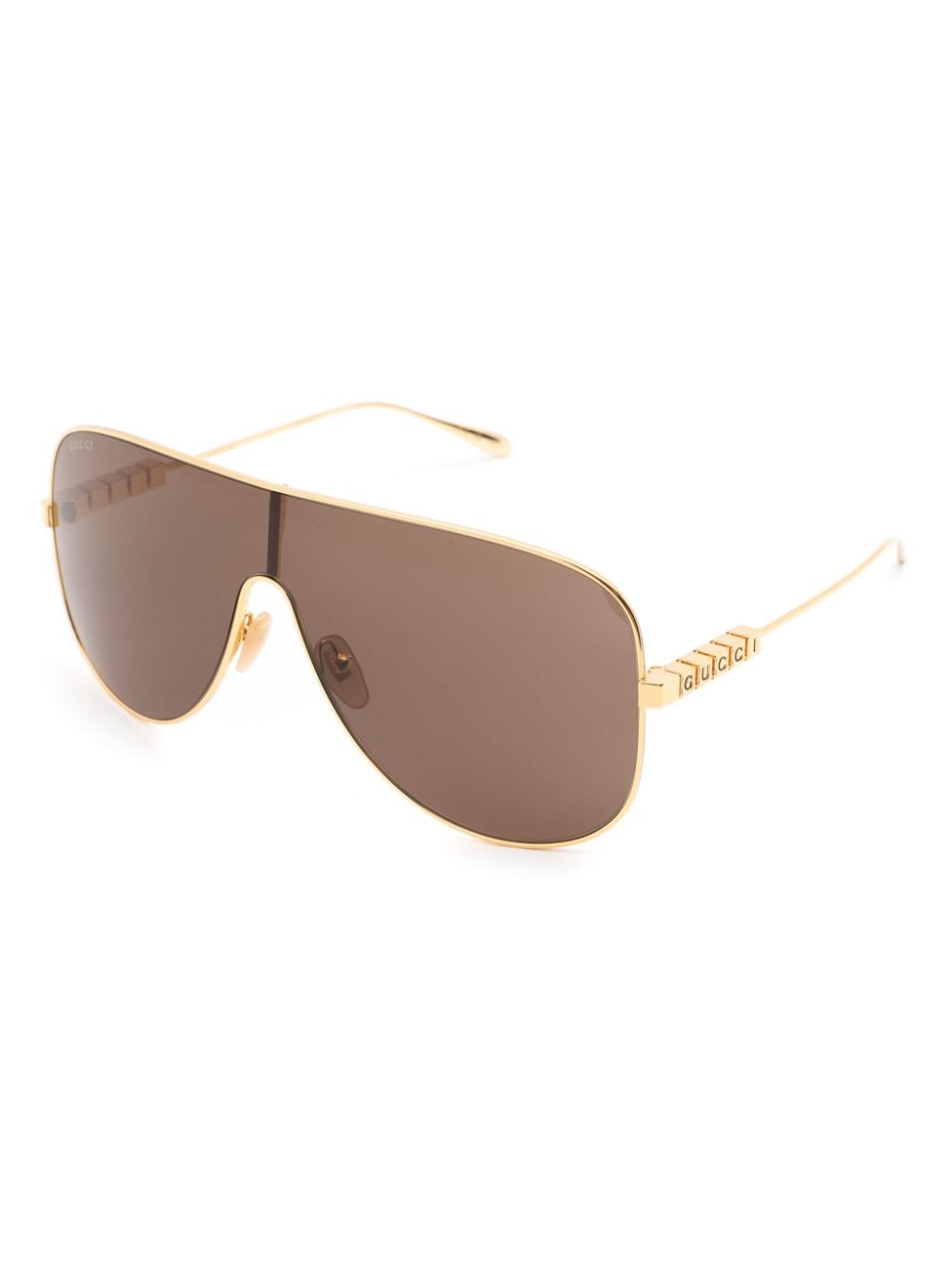 Gucci Eyewear lettering-detail oversize-frame sunglasses Goud