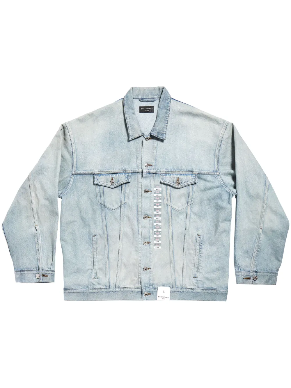 Shop Balenciaga Oversized Denim Jacket In Blue