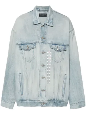 Balenciaga ドロップショルダー デニムジャケット | ブルー | FARFETCH JP