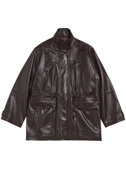 Balenciaga oversized leather coat