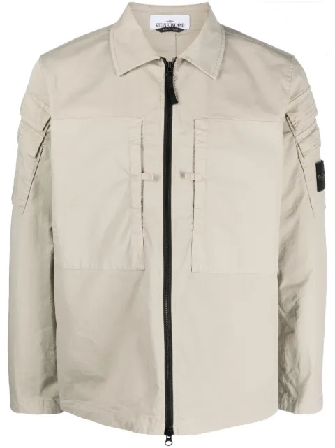 Stone Island Hemdjacke mit Kompass-Patch