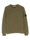 Stone Island Junior Compass-patch cotton sweatshirt - Green