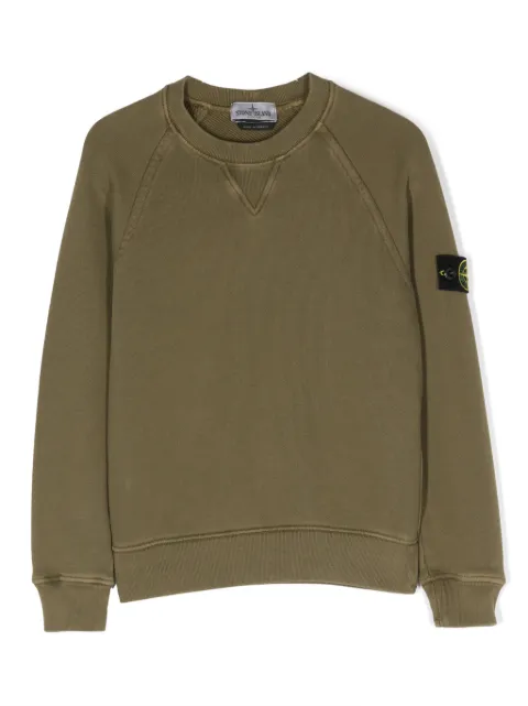 Stone Island Junior Compass-patch cotton sweatshirt