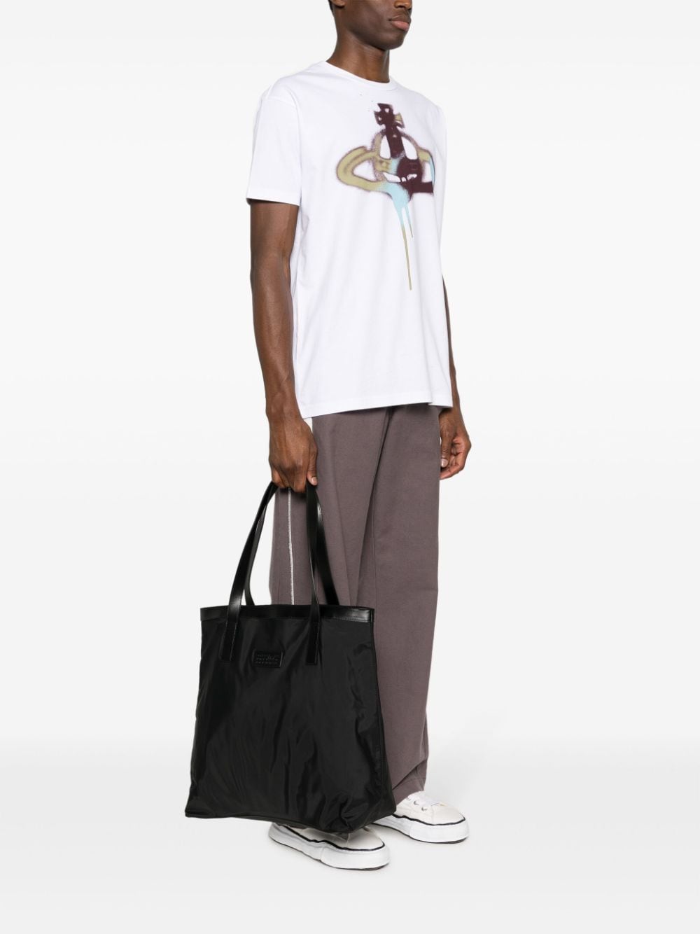 MM6 Maison Margiela Anatomic logo-patch tote bag - Zwart