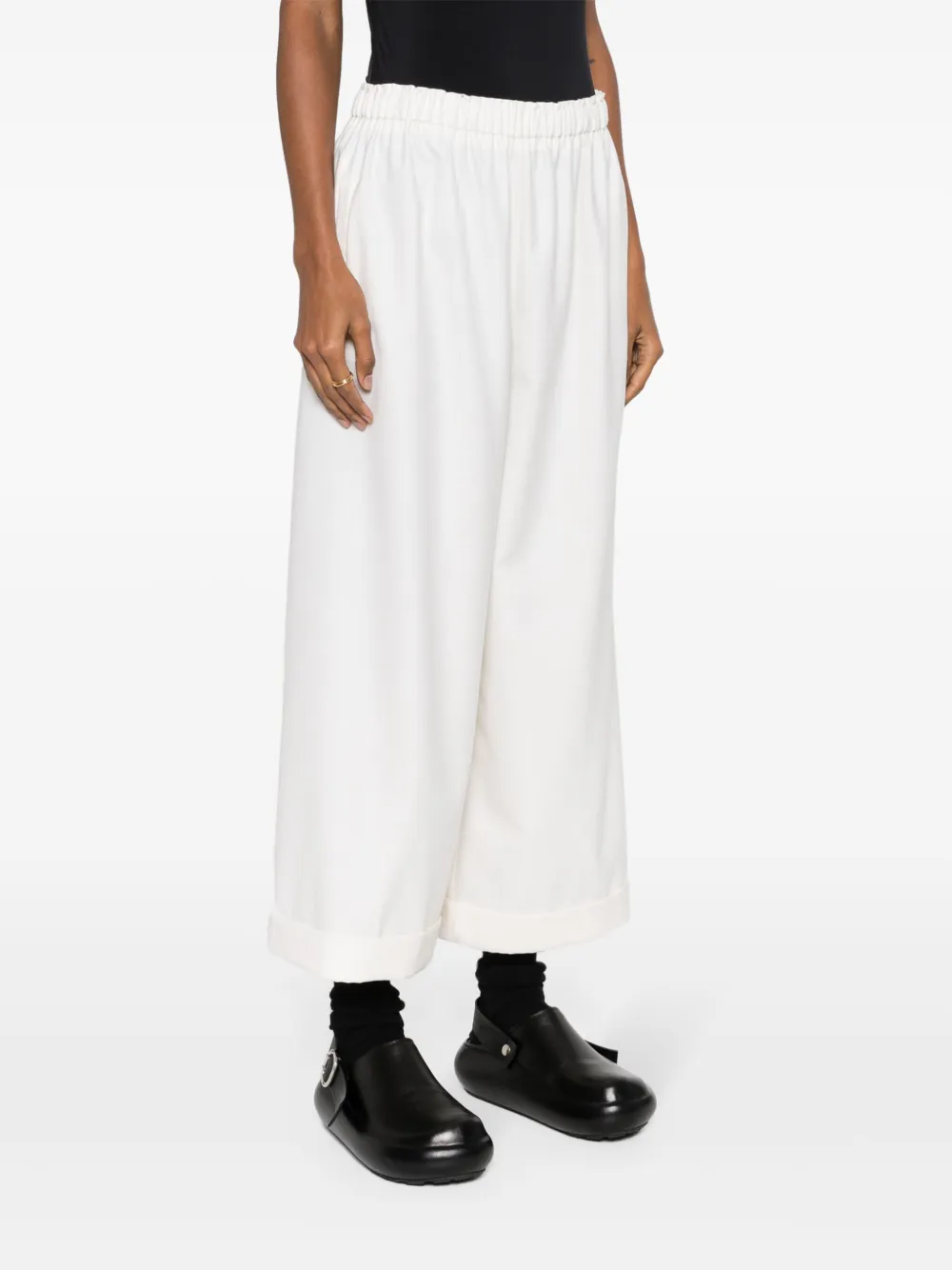  Daniela Gregis Wide-leg Wool Trousers - White 