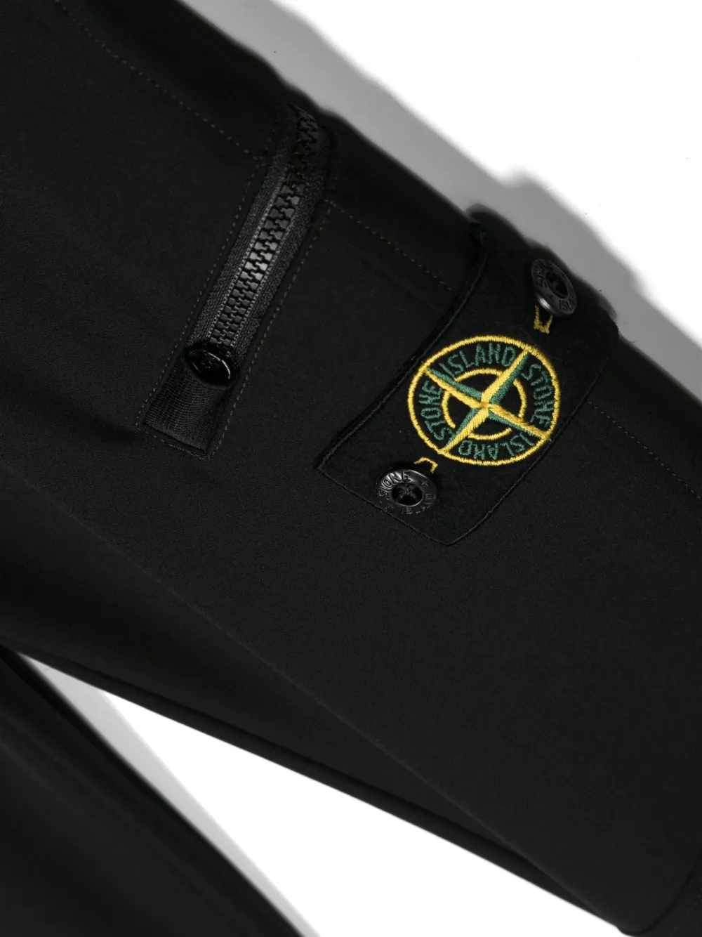 Shop Stone Island Junior Compass-patch Cotton Track Pants In Black