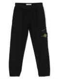 Stone Island Junior Compass-patch cotton track pants - Black