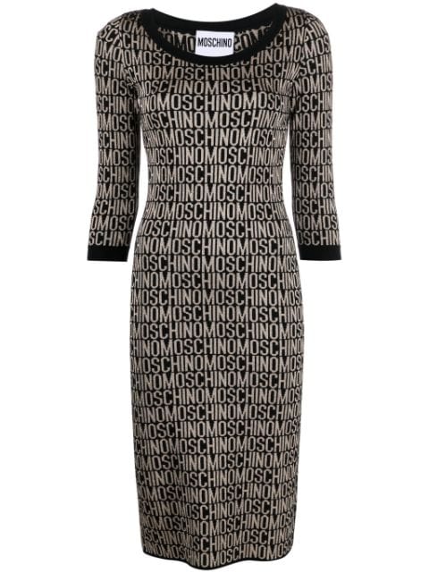 Moschino logo-jacquard knitted midi dress