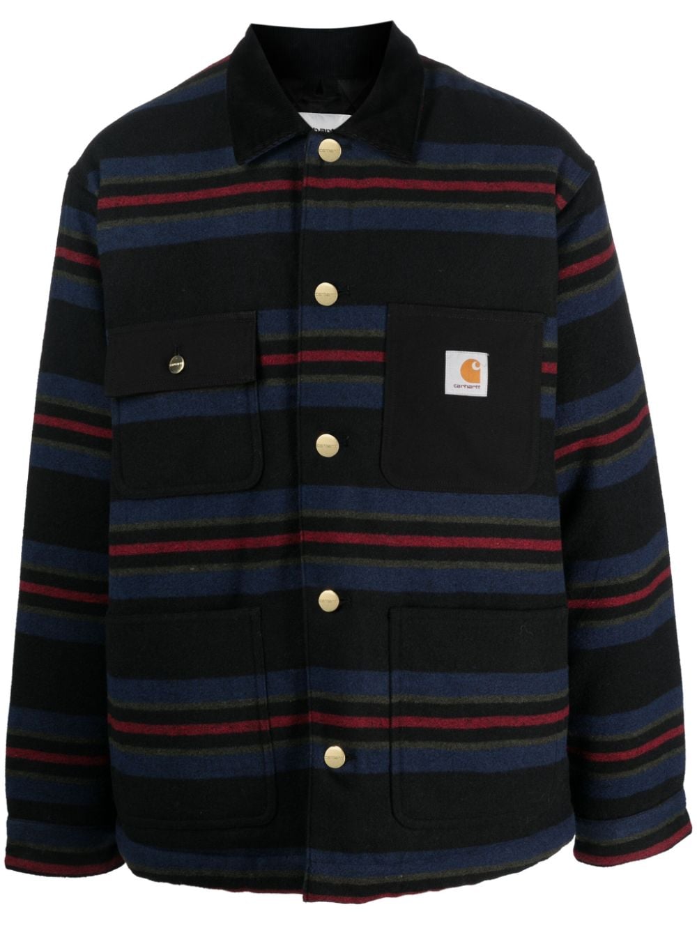 Carhartt Oregon Stripe-print Shirt Jacket In Blue