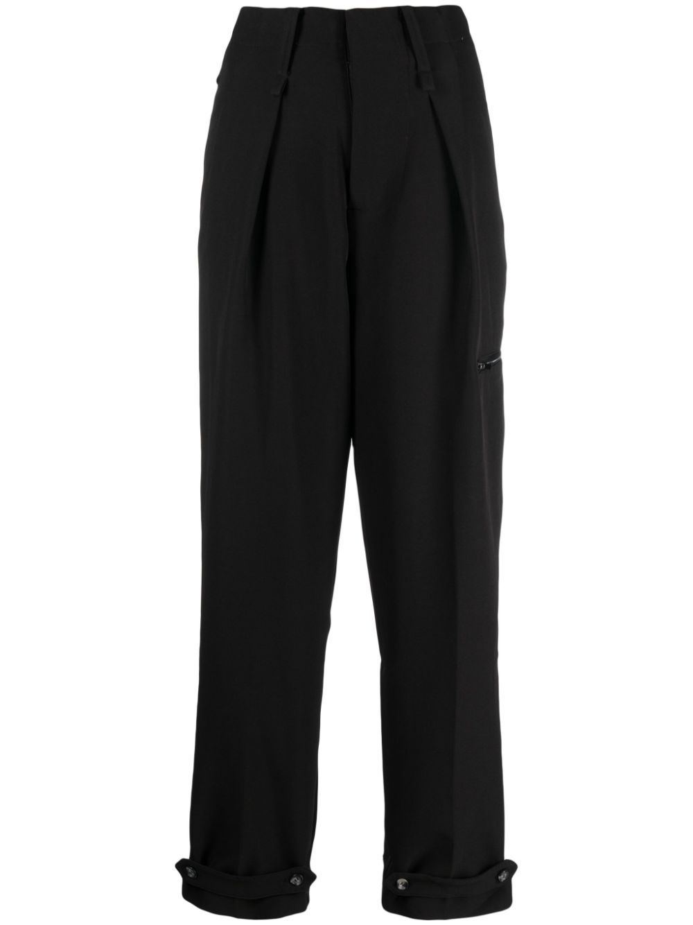 pleated tapered trousers