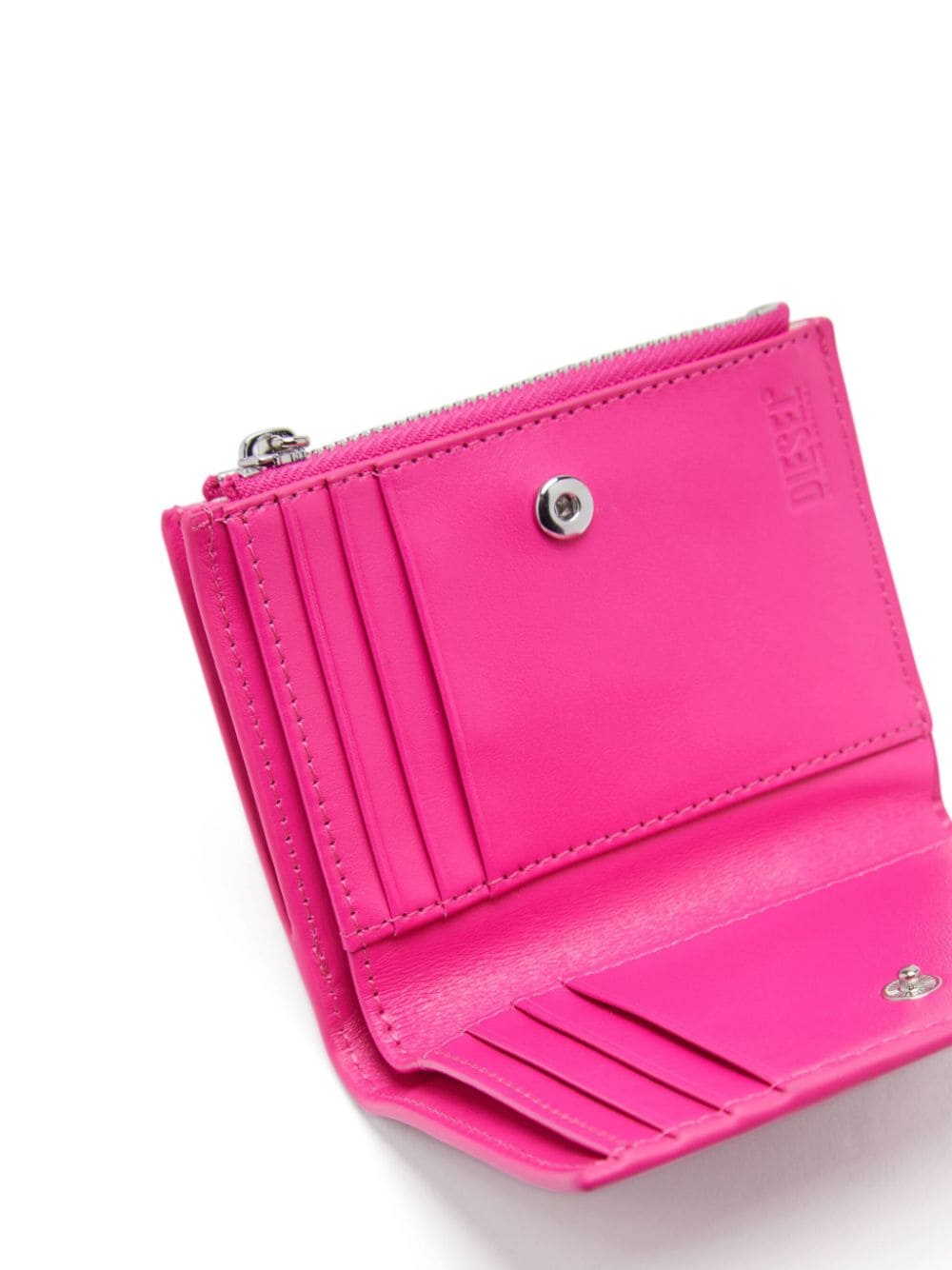 Shop Diesel 1dr Leather Wallet In Pink