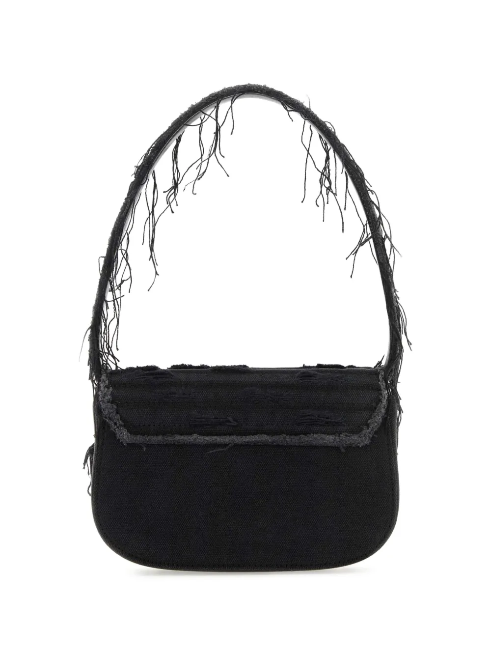 DIESEL 1DR ロゴプレート キャンバス ショルダーバッグ Diesel 1DR キャンバス ショルダーバッグ | ブラック | FARFETCH JP