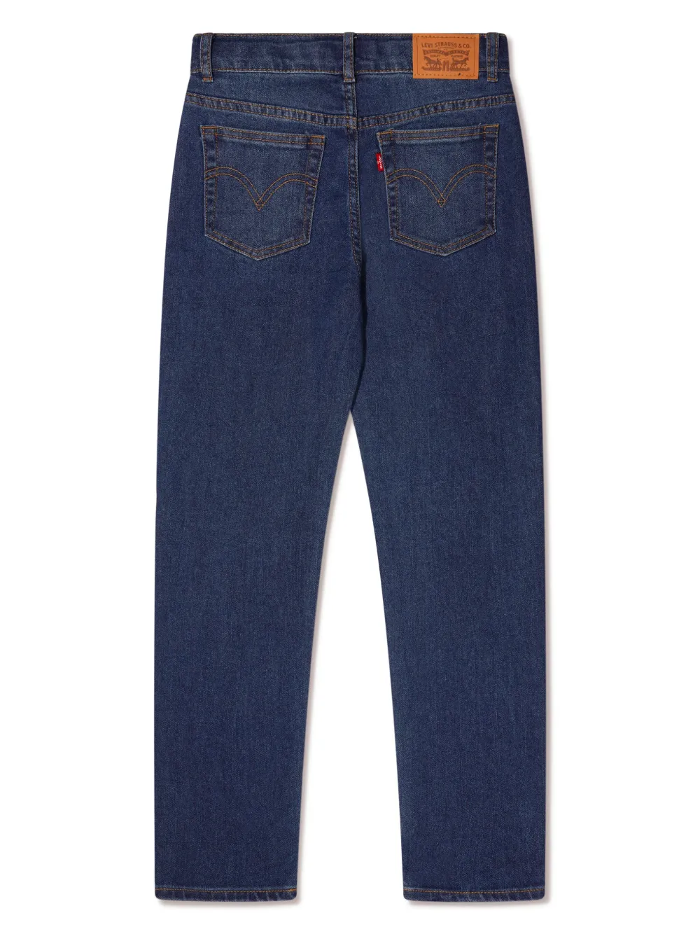 Levi's Kids logo-patch straight-leg jeans - Blauw