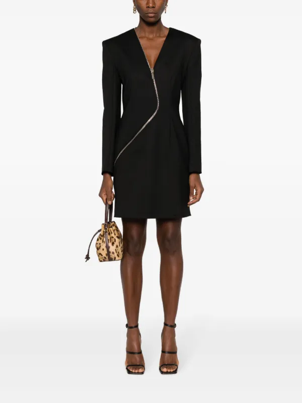 Genny Decorative-zip Mini Dress - Black Genny Decorative-zip Mini Dress - Black