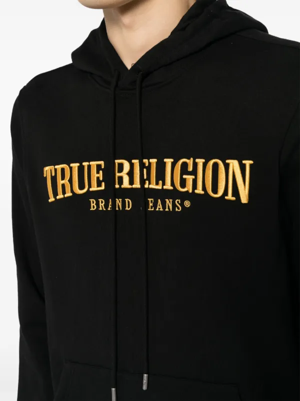 True religion black on sale and gold sweatshirt