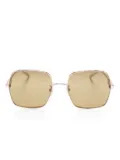 Gucci Eyewear lettering-detail square-frame sunglasses - Gold