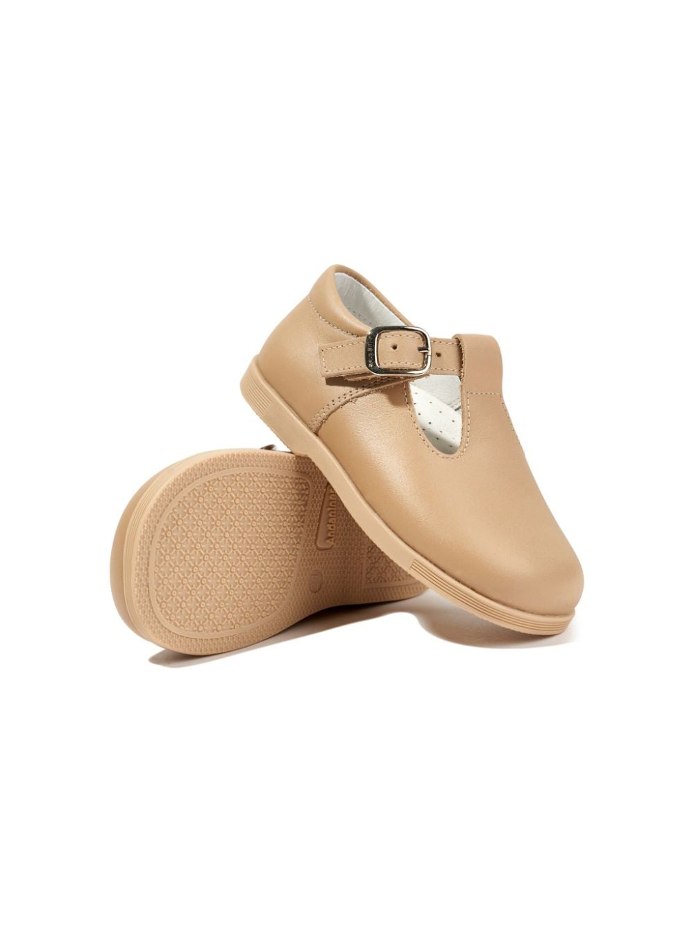 ANDANINES leather ballerina shoes - Beige