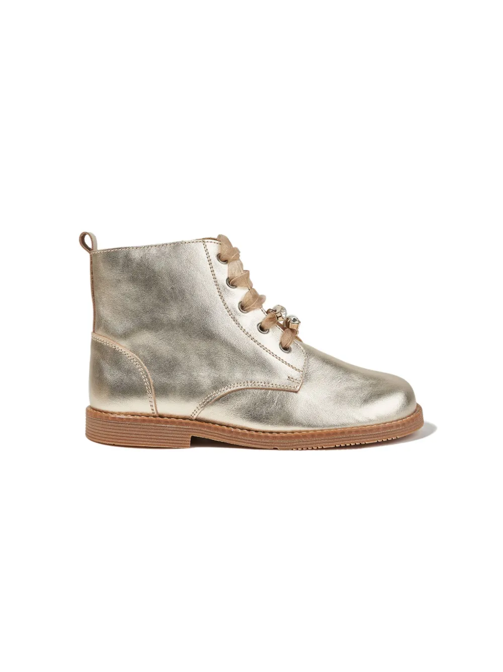 ANDANINES crystal-embellished metallic effect boots Gold
