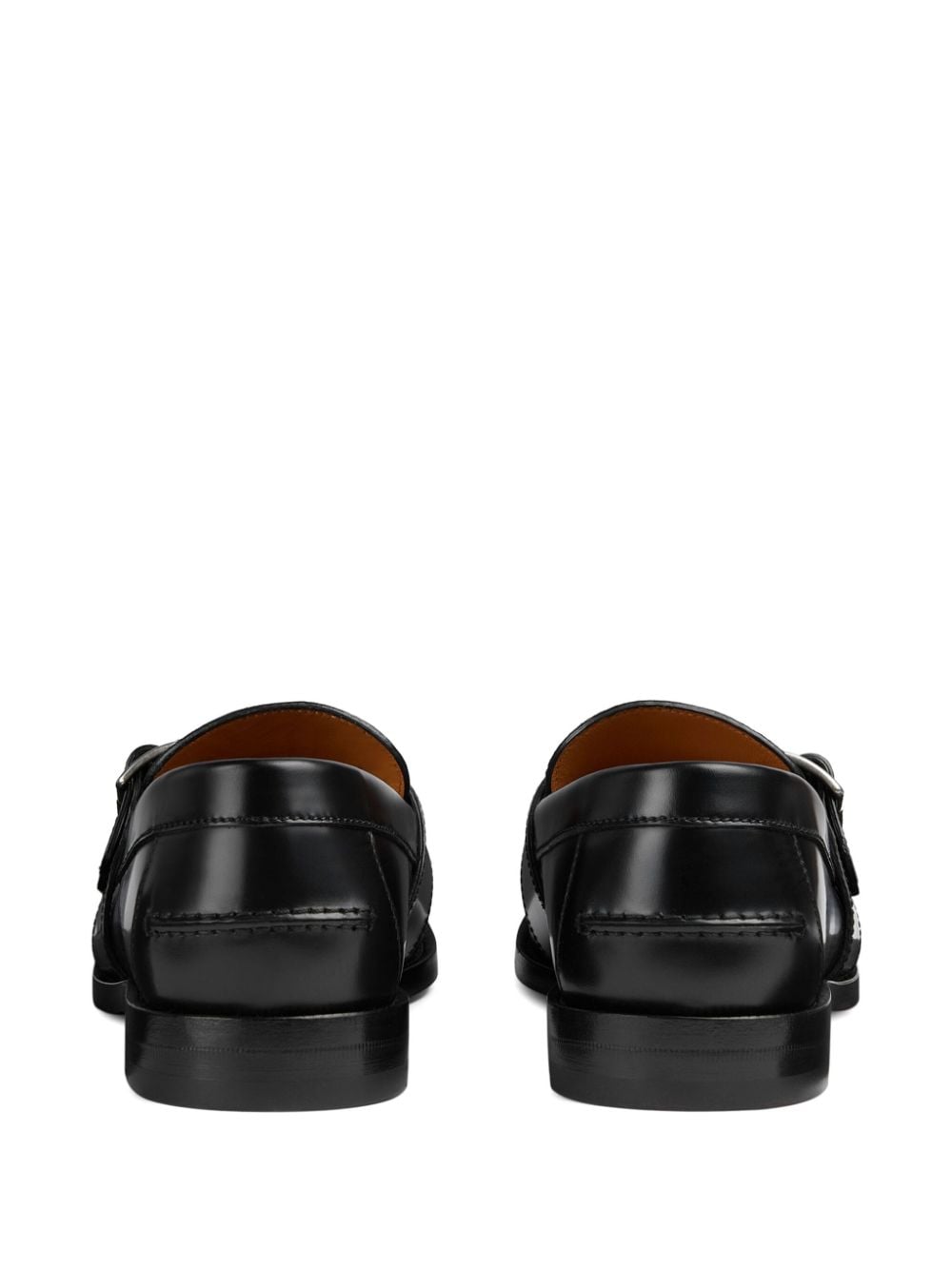 Shop Gucci Gg Supreme Leather Loafers In Black