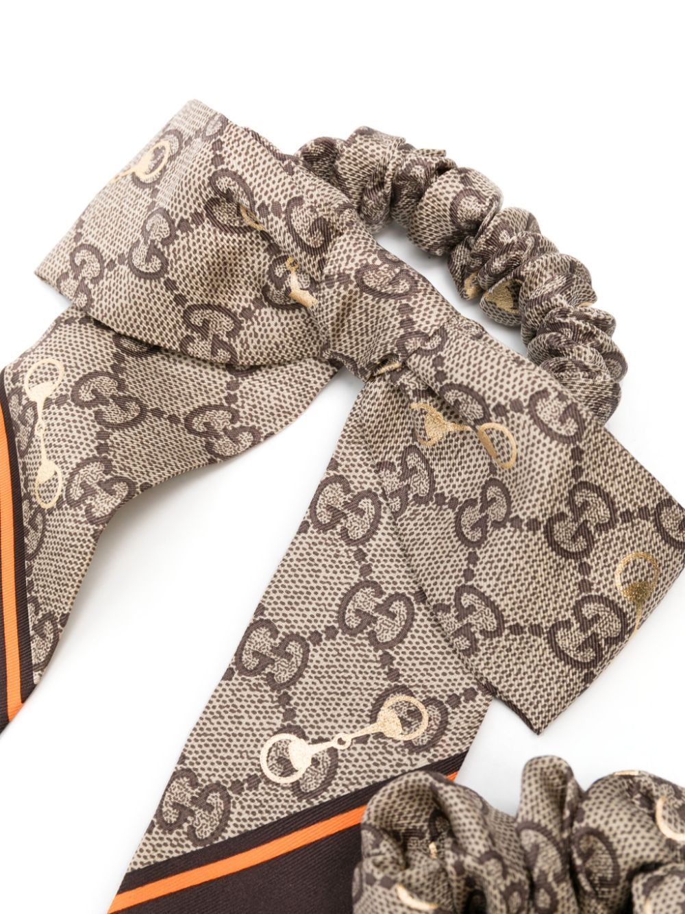 Gucci GG silk scrunchie (set of two) - Brown