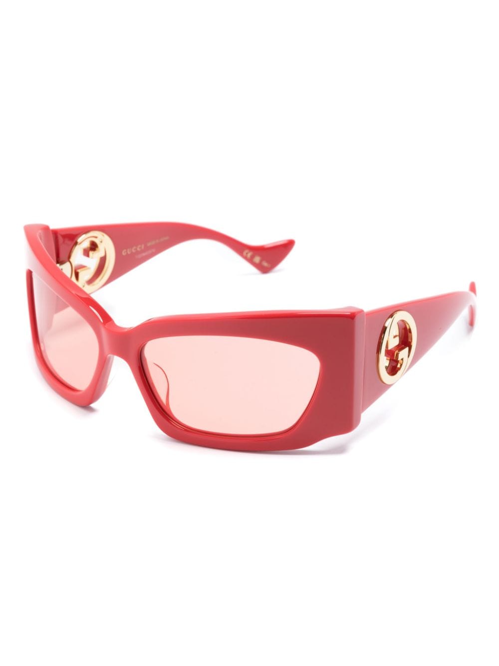 Gucci Eyewear Interlocking G rectangle-frame sunglasses - Rood