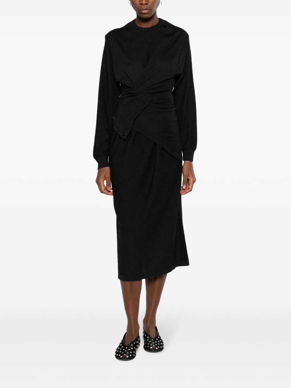 LEMAIRE Midi-jurk van wolmix Grijs
