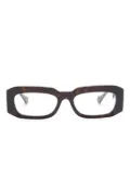 Gucci Eyewear logo-print rectangle-frame glasses - Brown