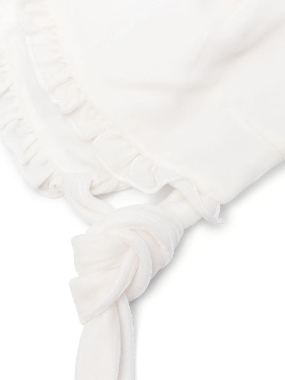 Shop La Stupenderia Ruffled-trim Velvet Cap In White