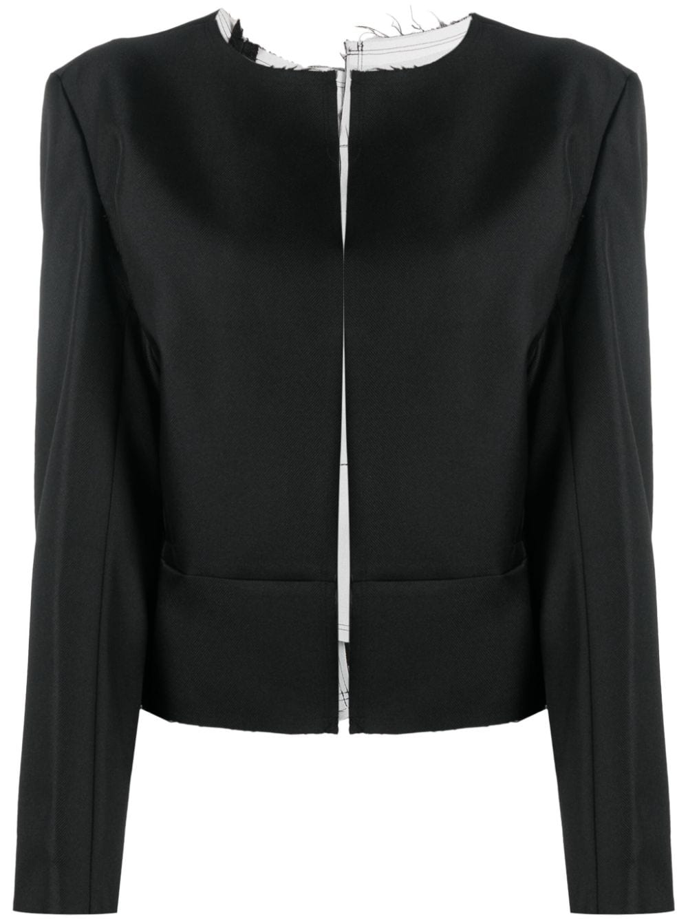 Comme Des Garçons Asymmetric-design Open-front Jacket In Black