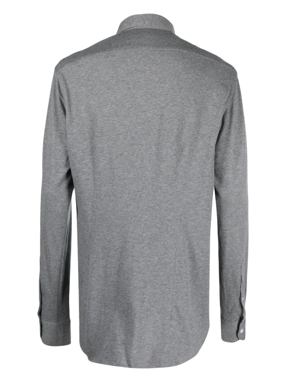 Shop Orian Mélange-effect Spread-collar Shirt In Grey