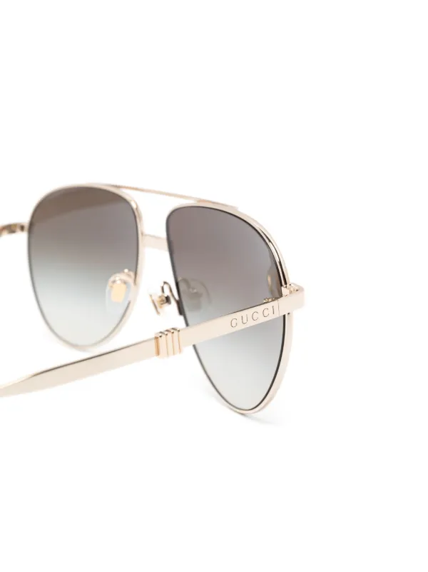 Gucci Eyewear Gradient pilot frame Sunglasses Gold FARFETCH IE