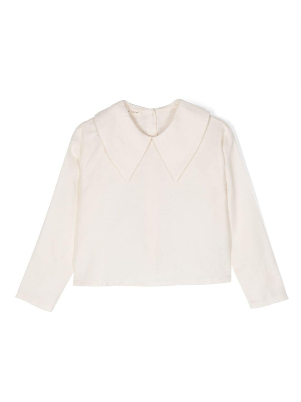 Zhoe & Tobiah Kids' Pointed-collar Textured Blouse In White