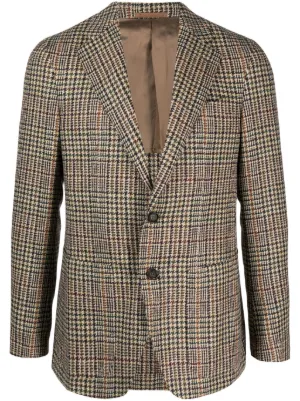 Caruso houndstooth pattern Wool Blazer Farfetch